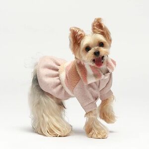 Fitwarm Fuzzy Turtleneck Dog Coat Dress